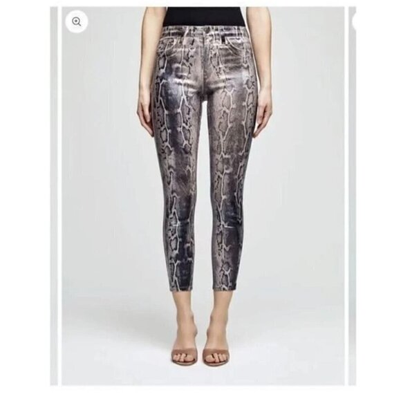 NWT L'AGENCE Margot High Rise Skinny Jean in Pink/Black Snakeskin - Picture 11 of 11